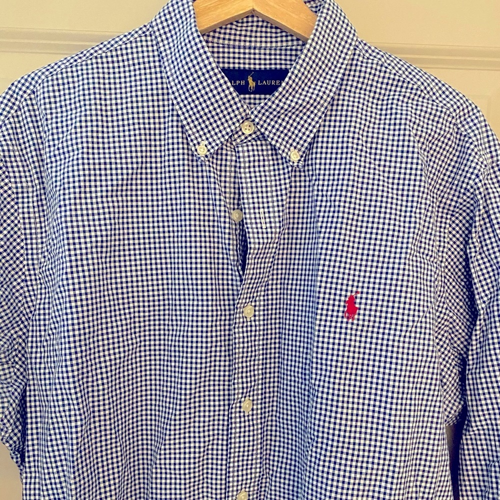 Ralph Lauren Dress Shirt - XL Navy/Blue Gingham